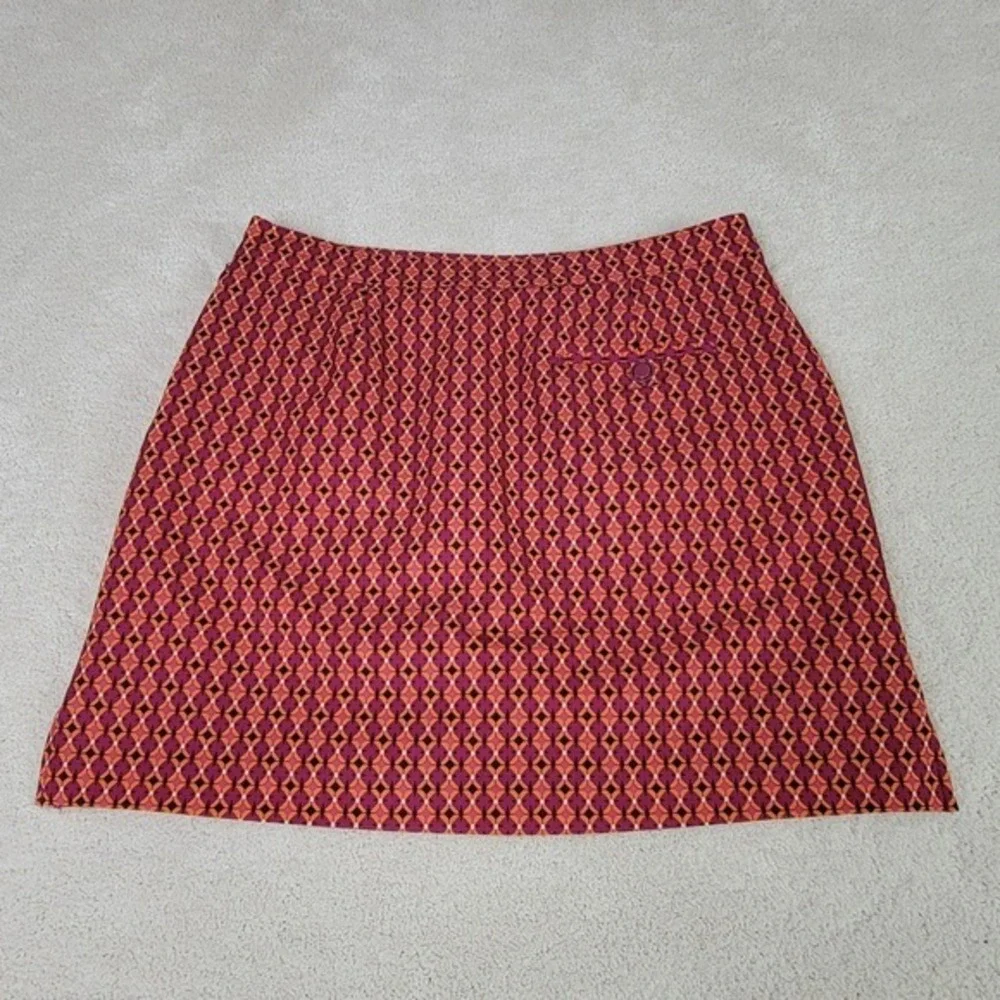 EP Pro Golf Skort Size 8 Pink Orange Geometric Print Tennis Skirt Athleisure‎